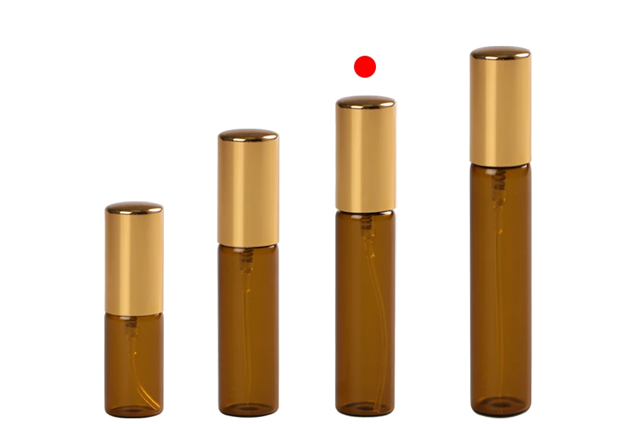 Staklena braon bočica 10mL za parfeme, sa sprejom i aluminijumskim zatvaračem - 6 kom Staklena braon bočica 10mL za parfeme, sa sprejom i aluminijumskim zatvaračem - 6 kom
