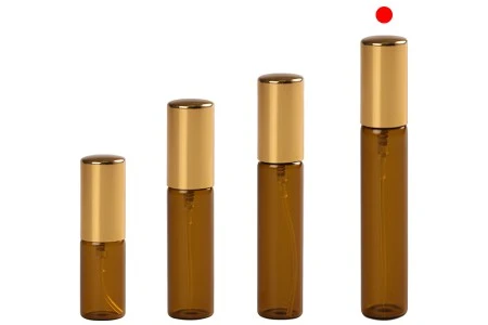 Staklena braon bočica 12mL za parfeme, sa sprejom i aluminijumskim zatvaračem - 6 kom-5