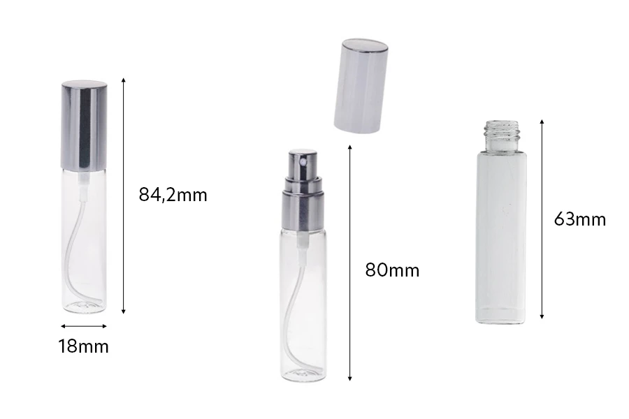 Staklena bočica 10mL za parfem sa sprejom i aluminijumskim poklopcem - 6 kom Staklena bočica 10mL za parfem sa sprejom i aluminijumskim poklopcem - 6 kom