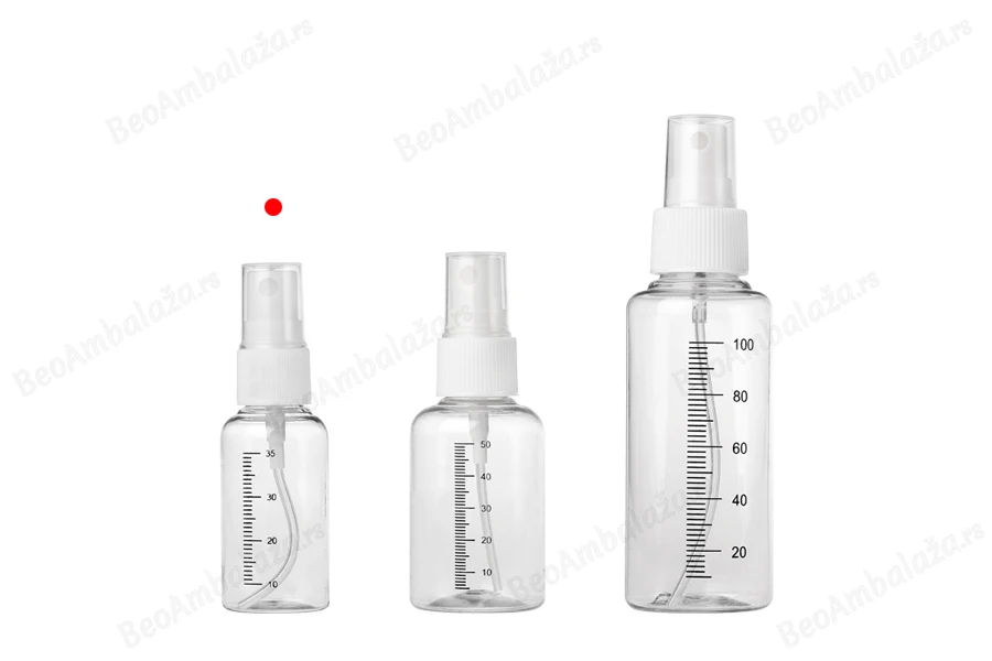 Providna plastična flašica 35mL sa mernim oznakama, sprejom i zatvaračem - 12 kom-grupa_slika