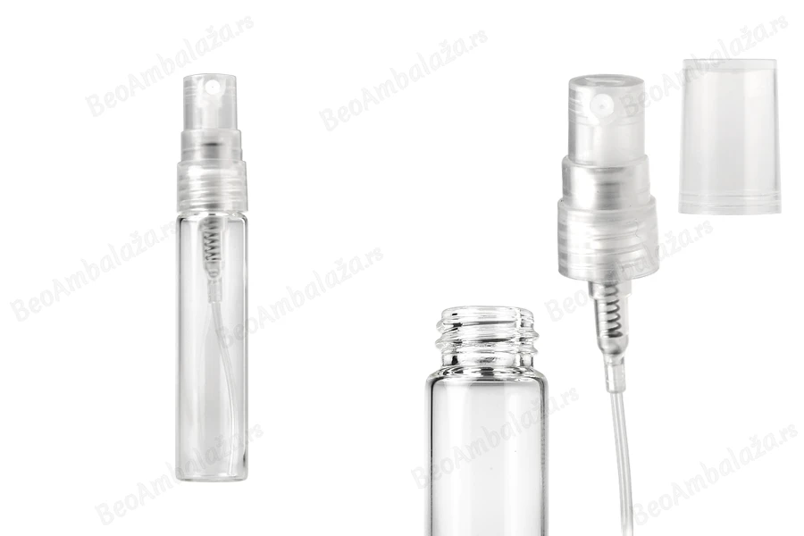 Staklena bočica za parfeme 5mL sa sprejom i plastičnim zatvaračem - 6 kom-grupa_slika
