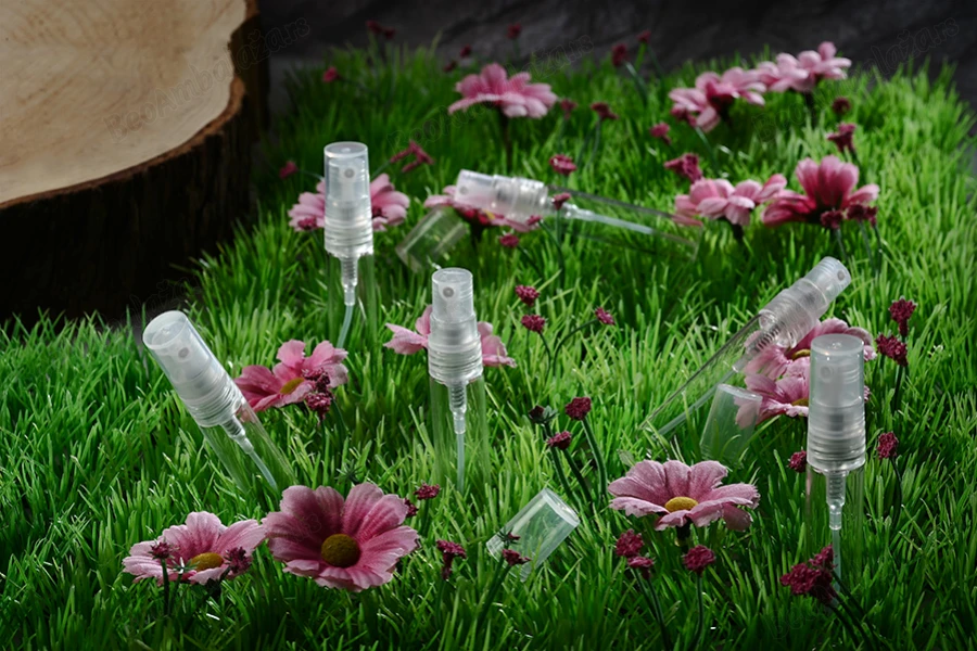 Staklena bočica za parfeme 5mL sa sprejom i plastičnim zatvaračem - 6 kom-grupa_slika
