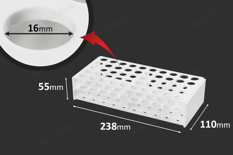 Plastični beli stalak 238x110x55 mm – 50 mesta (prečnik otvora 16 mm)-grupa_slika