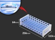 Plastični stalak 251x107x68 mm – 50 mesta (prečnik otvora 16 mm)