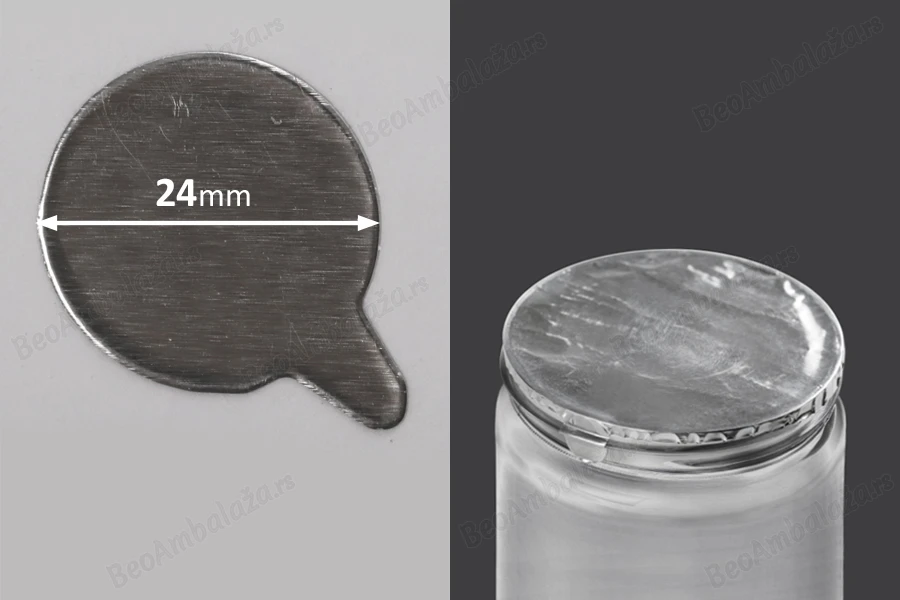 Srebrna samolepljiva aluminijumska zaptivka 24mm - 72 kom-slika_proizvoda