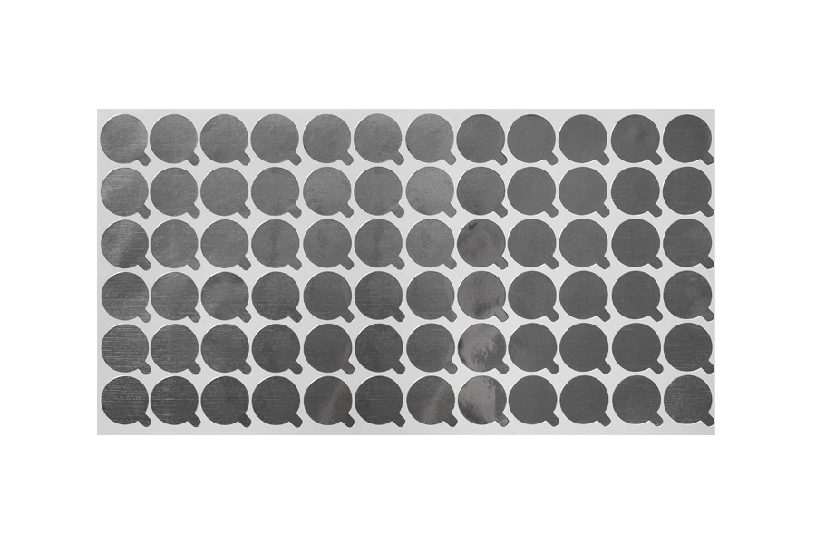 Srebrna samolepljiva aluminijumska zaptivka 24mm - 72 kom Srebrna samolepljiva aluminijumska zaptivka 24mm - 72 kom