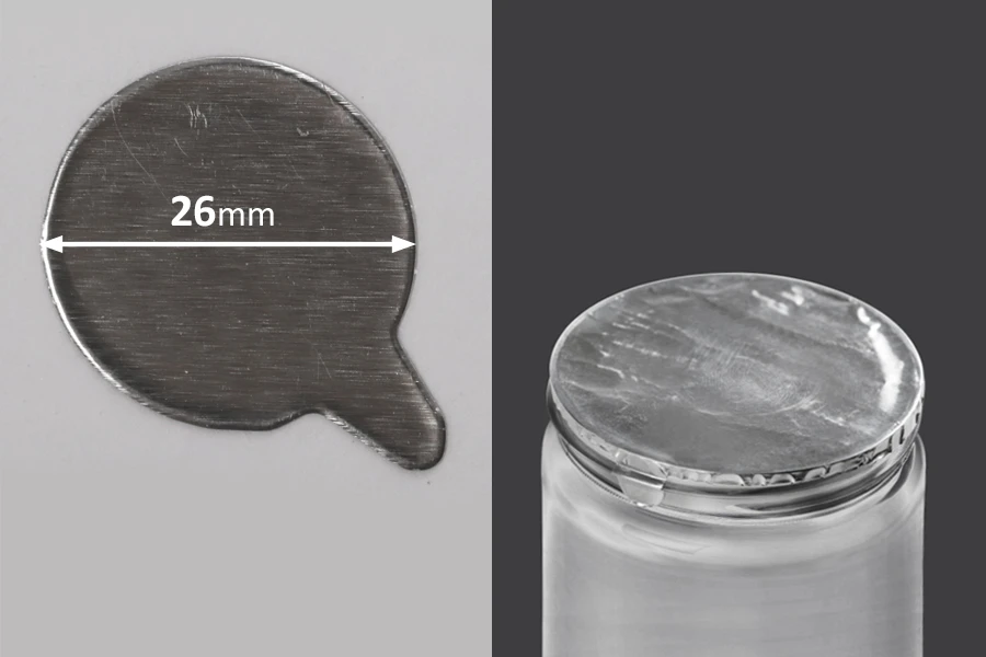 Srebrna samolepljiva aluminijumska zaptivka 26mm - 60 kom