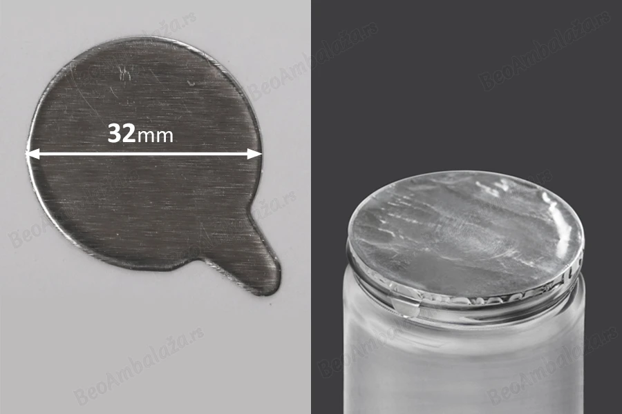 Srebrna samolepljiva aluminijumska zaptivka 32mm - 32 kom-slika_proizvoda