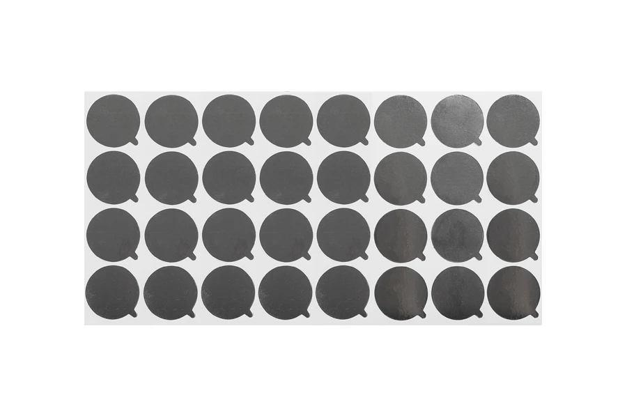 Srebrna samolepljiva aluminijumska zaptivka 32mm - 32 kom Srebrna samolepljiva aluminijumska zaptivka 32mm - 32 kom