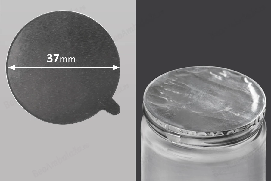 Srebrna samolepljiva aluminijumska zaptivka 37mm - 18 kom-slika_proizvoda
