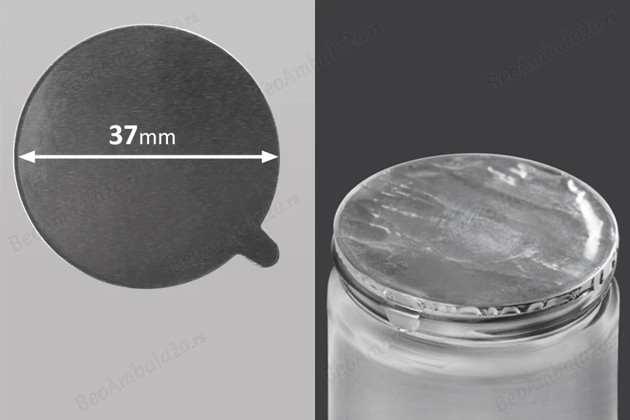 Srebrna samolepljiva aluminijumska zaptivka 37mm - 18 kom-slika_proizvoda