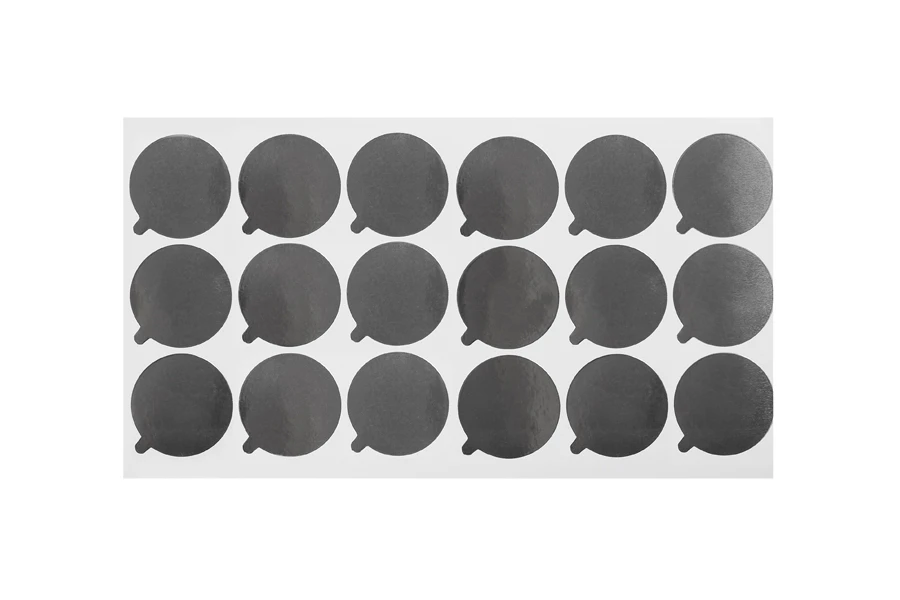 Srebrna samolepljiva aluminijumska zaptivka 37mm - 18 kom Srebrna samolepljiva aluminijumska zaptivka 37mm - 18 kom