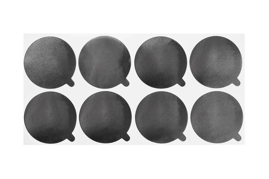 Srebrna samolepljiva aluminijumska zaptivka 52mm - 8 kom Srebrna samolepljiva aluminijumska zaptivka 52mm - 8 kom