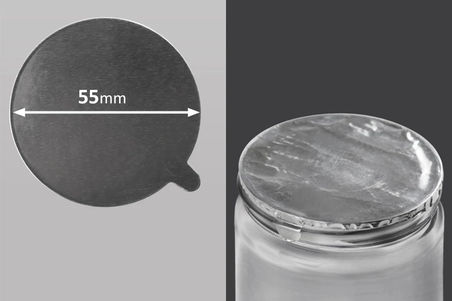 Srebrna samolepljiva aluminijumska zaptivka 55mm - 8 kom Srebrna samolepljiva aluminijumska zaptivka 55mm - 8 kom