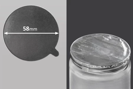 Srebrna samolepljiva aluminijumska zaptivka 58mm - 15 kom-1