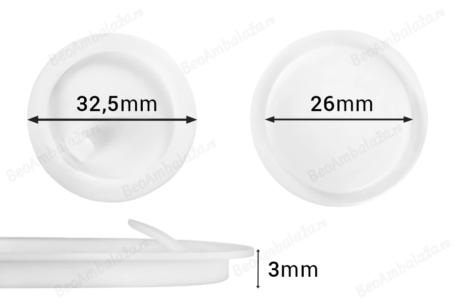Plastičan PE beli međupoklopac 32,5mm, za teglice od 30mL-slika_proizvoda