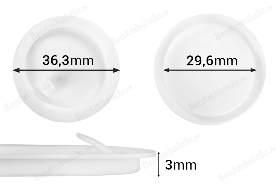 Plastičan PE beli međupoklopac 36,3mm, za teglice od 50mL-slika_proizvoda