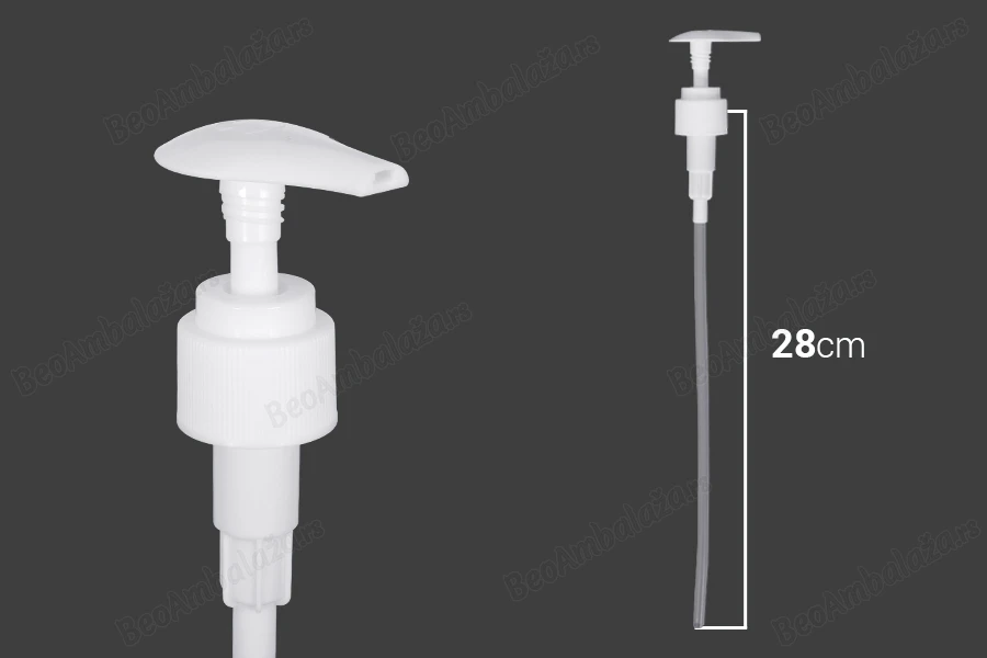 Plastična bela pumpica 24/410 za kreme sa zaštitnim mehanizmom-dimenzije_slike
