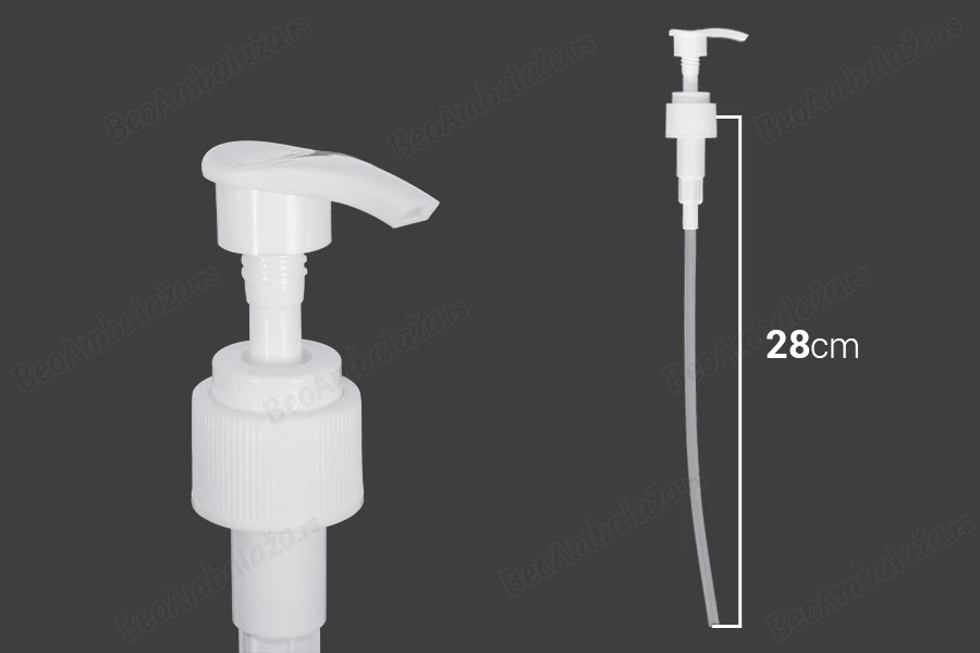 Plastična bela pumpica 24/410 za kreme sa sigurnosnim mehanizmom-dimenzije_slike