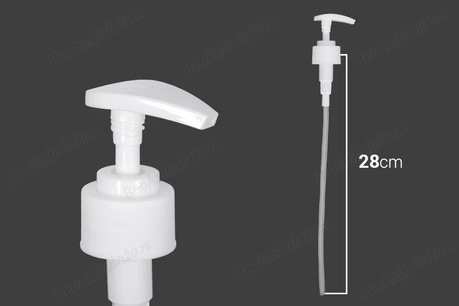 Plastična bela pumpica 28/410 za kreme sa sigurnosnim zatvaranjem-dimenzije_slike