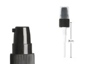 Plastična crna pumpica PP16 za kreme sa providnim zatvaračem-dimenzije_slike