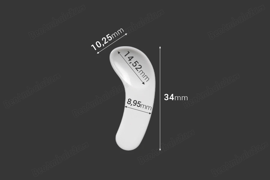 Plastična bela PE spatula 34mm za kreme - 24 kom-dimenzije_slike