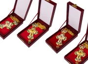 Prsni krst sa šarenim kamenjem, lancem (120 cm) i futrolom-dimenzije_slike