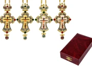 Prsni krst sa šarenim kamenjem, lancem (120 cm) i futrolom-slika_proizvoda