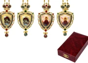 Prsni krst sa šarenim kamenjem, lancem (120 cm) i futrolom-slika_proizvoda