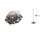 Pamučni voskirani fitilj dužine 40mm sa metalnom podlogom za sveće - 50 kom