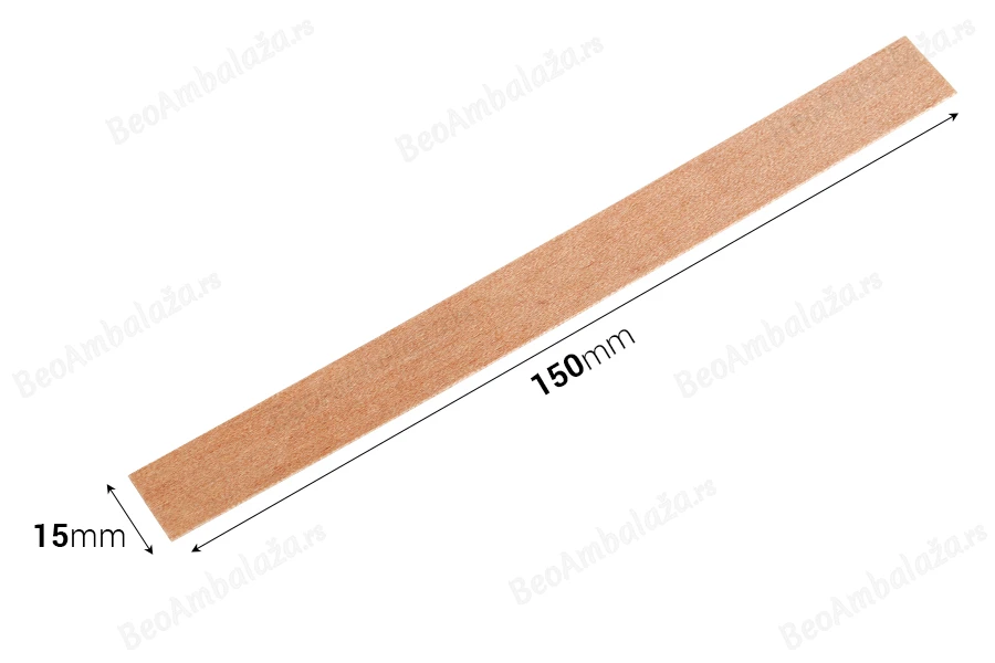 Drveni fitilj 15x150 mm sa metalnom osnovom za sveće - 25 kom-dimenzije_slike