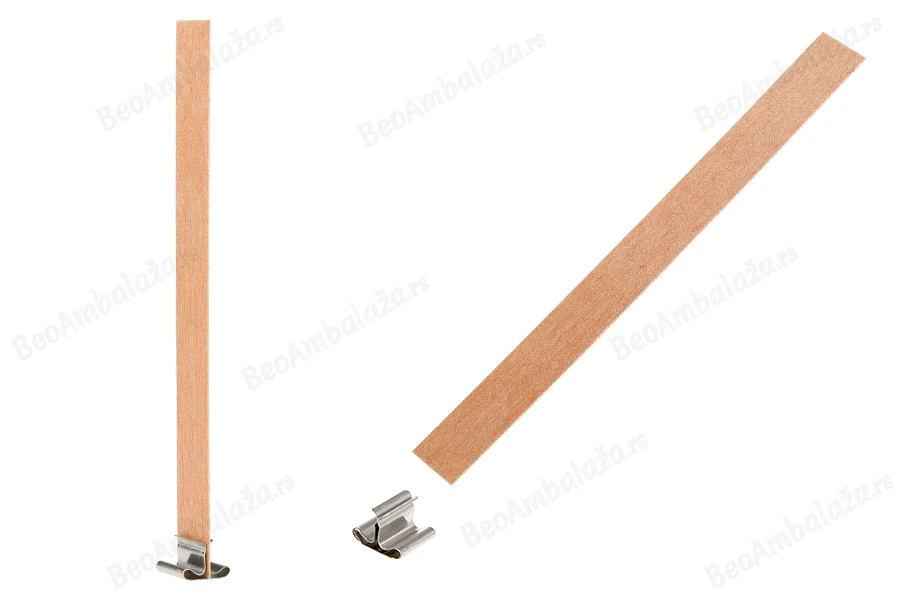 Drveni fitilj 15x150 mm sa metalnom osnovom za sveće - 25 kom-slika_proizvoda