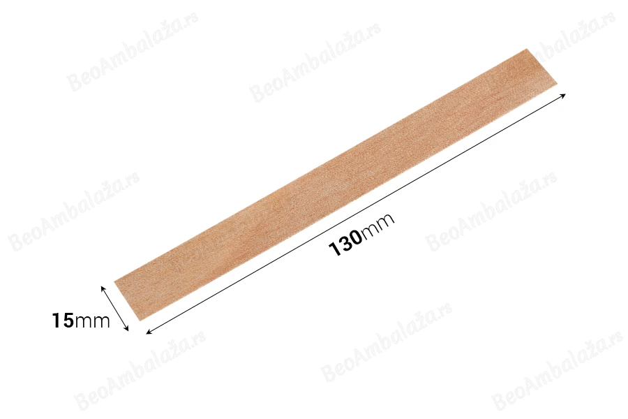 Drveni fitilj 15x130 mm sa metalnom osnovom za sveće - 25 kom-dimenzije_slike