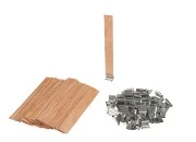 Drveni fitilj 15x130 mm sa metalnom osnovom za sveće - 25 kom Drveni fitilj 15x130 mm sa metalnom osnovom za sveće - 25 kom