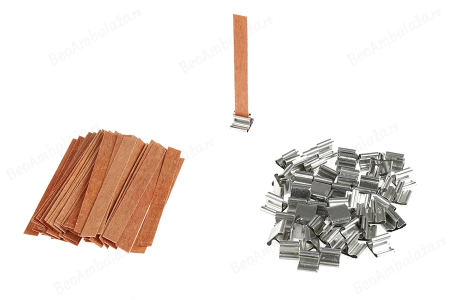 Drveni fitilj 10x100mm sa metalnom osnovom za sveće - 25 kom-