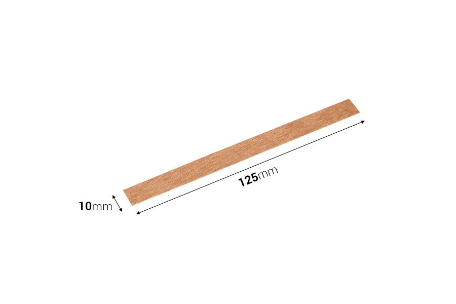 Drveni fitilj 10x125mm sa metalnom osnovom za sveće - 25 kom Drveni fitilj 10x125mm sa metalnom osnovom za sveće - 25 kom