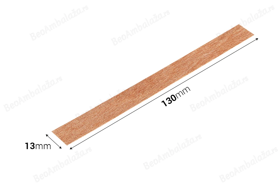 Drveni fitilj 13x130 mm sa metalnom osnovom za sveće - 25 kom-dimenzije_slike