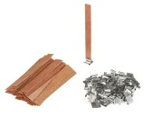 Drveni fitilj 13x130 mm sa metalnom osnovom za sveće - 25 kom-