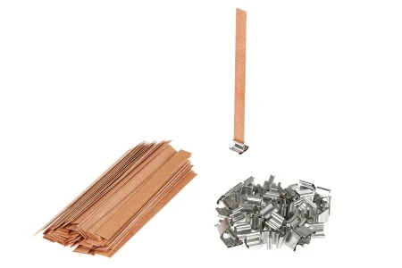 Drveni fitilj 12,5x150 mm sa metalnom osnovom za sveće - 25 kom-3