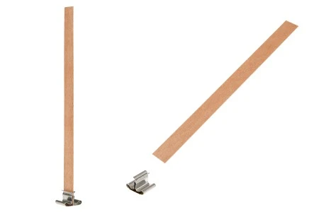 Drveni fitilj 12,5x150 mm sa metalnom osnovom za sveće - 25 kom-1