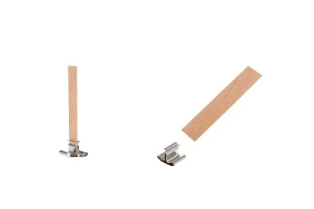 Drveni fitilj 13x60 mm sa metalnom osnovom za sveće - 25 kom-1