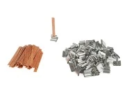 Drveni fitilj 6x60 mm sa metalnom osnovom za sveće - 25 kom