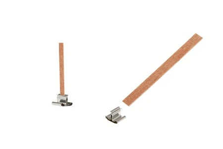 Drveni fitilj 6x60 mm sa metalnom osnovom za sveće - 25 kom-1