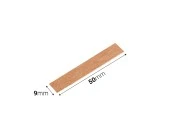 Drveni fitilj 9x50mm sa metalnom osnovom za sveće - 25 kom