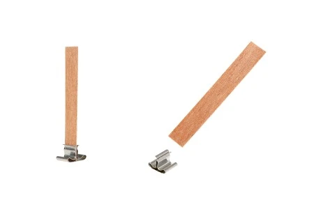 Drveni fitilj 12,5x75mm sa metalnom osnovom za sveće - 25 kom-1