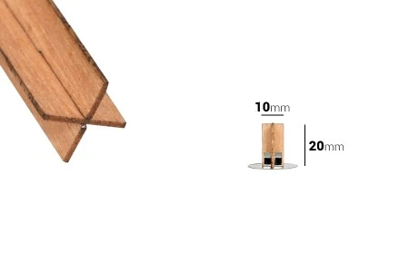 Drveni krstasti fitilj 10x20 mm sa metalnom osnovom za sveću - 25 kom-2