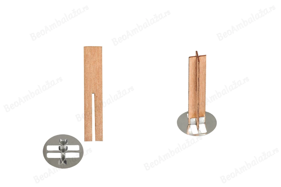 Drveni krstasti fitilj 10x50 mm sa metalnom osnovom za sveću - 25 kom-slika_proizvoda