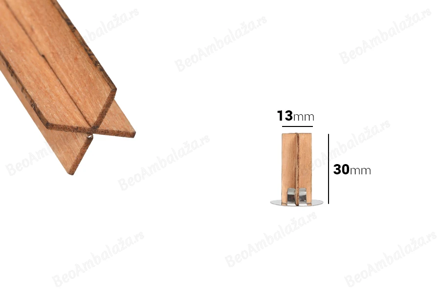Drveni krstasti fitilj 13x30 mm sa metalnom osnovom za sveću - 25 kom-dimenzije_slike