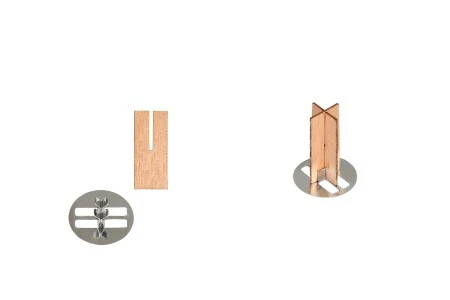 Drveni krstasti fitilj 13x30 mm sa metalnom osnovom za sveću - 25 kom-1