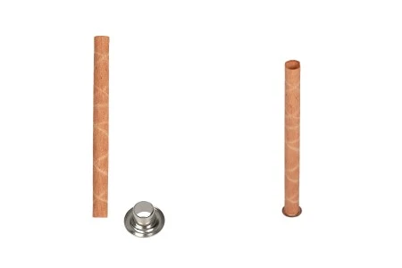 Drveni cilindrični fitilj 6x90 mm sa metalnom osnovom za sveću - 25 kom-1